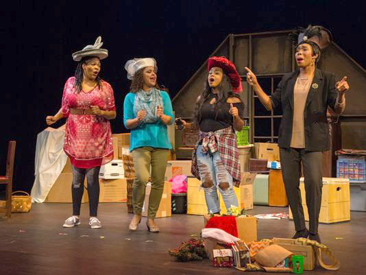 ennifer Whitcomb-Oliva, left, as Roberta, Lisa Graham as Gloria, Sarina-Joi Crowe as Tamika and Aleta Myles as Simone in Tennessee Women's Theater Project's production of 