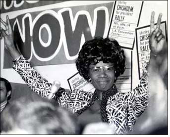 Shirley Chisholm, the first black woman elected to the US Senate.
